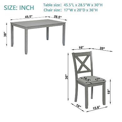 Merax Wooden Dining Rectangular Table set for 4