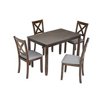 Merax Wooden Dining Rectangular Table set for 4