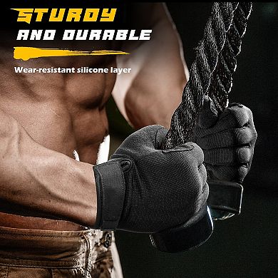 Full-Finger Workout Gloves: Breathable, Padded, Excellent Grip, Flexible, No Wrist Support