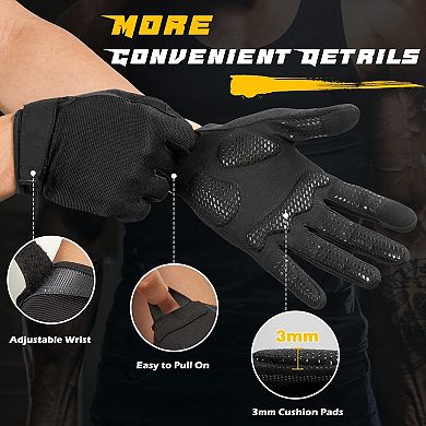 Full-Finger Workout Gloves: Breathable, Padded, Excellent Grip, Flexible, No Wrist Support