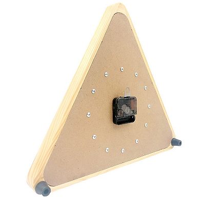 Solid Wood Billiards Clock: 14" Triangle, Silent, Easy to Set, Perfect for Game Rooms & Bars