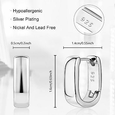ZUQIETA 925 Sterling Silver Huggie Hoops - Small, Chunky & Hypoallergenic