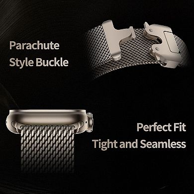 Milanese Loop Bands for Apple Watch Ultra/Series 11-4 - adjustable stainless mesh, parachute buckle