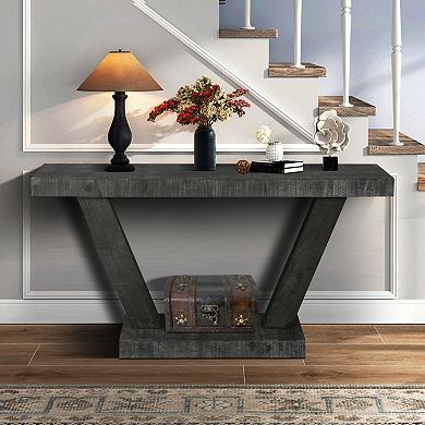 Merax 60-Inch Vintage Distressed Wood Console Table