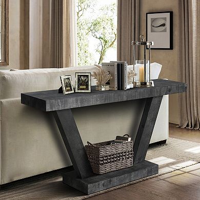 Merax 60-Inch Vintage Distressed Wood Console Table