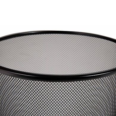 2-Pack Steel Mesh Round Trash Cans for Home, Office, Garage - Black, 6 Gallon