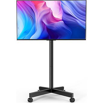 ZUQIETA Heavy-Duty Rolling TV Cart - for 23-65” TVs up to 110 lbs, Indoor/Outdoor Use