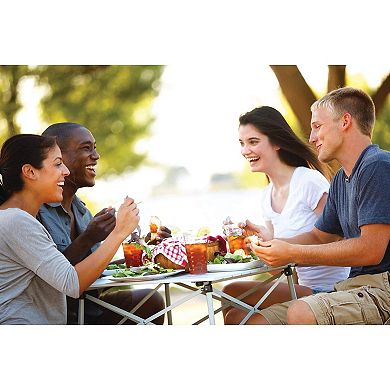 Aluminum Folding Table for Camping, Tailgating, Grilling, 4-Seater, Easy Setup, Carry Bag