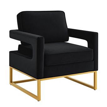 Merax Modern Style Accent Chair with Gold Metal Base