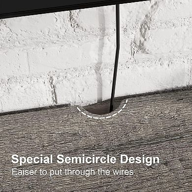 ZUQIETA Corner TV Stand with Power Outlet for 32-60" TVs, Industrial Grey Oak Console