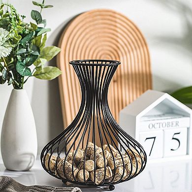 Metal Wine Cork Holder: Durable, Black, Holds 150 Corks, Stands Free, Perfect for Home Decor