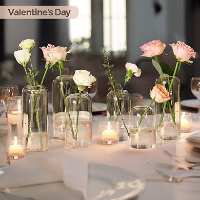 Clear Glass Small Flower Vase Set of 12 for Decor: Home, Office, Events