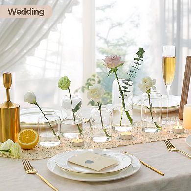 Clear Glass Small Flower Vase Set of 12 for Decor: Home, Office, Events