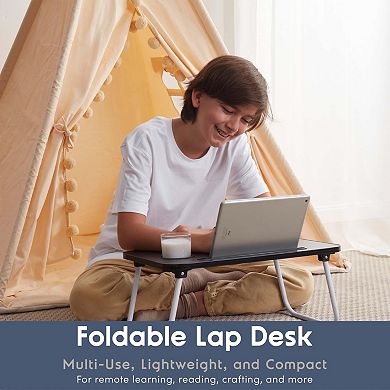 Portable Lap Desk with Foldable Legs for Bed, Couch, Floor - Ideal for Reading, Writing, and Laptop