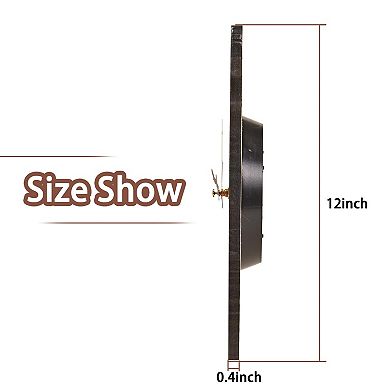 12" Silent Wooden Wall Clock: Rustic Decor for Home, Bathroom, Kitchen, Bedroom, Living Room