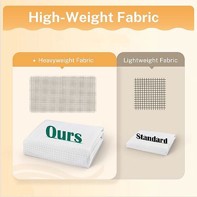 Heavyweight No Hooks Dotted Waffle Shower Curtain with Snap Liner - 71x74 White