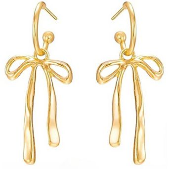 ZUQIETA Gold Bow Earrings for Women - Lightweight Dangle & Stud Set