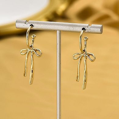 ZUQIETA Gold Bow Earrings for Women - Lightweight Dangle & Stud Set