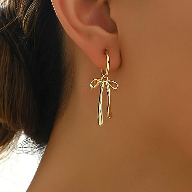 ZUQIETA Gold Bow Earrings for Women - Lightweight Dangle & Stud Set