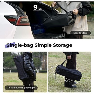 Lightweight Aluminum Folding Camp Table, Adjustable Height with Carry Bag for Camping & BBQ