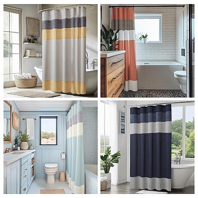 72x72" Microfiber Fabric Shower Curtain, Elegant Design, Machine Washable, OEKO-TEX Certified