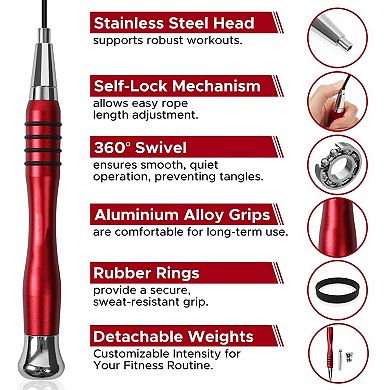 High Speed 360° Jump Rope - Fast Rotation, Ergonomic Handles, Adjustable Length, Weighted Handles