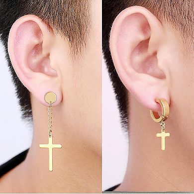 ZUQIETA 17-Pair Men‘s Earring Kit - Stainless Steel