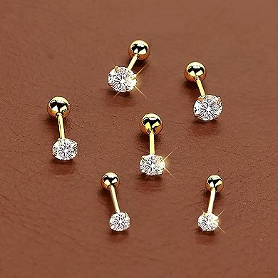 ZUQIETA 17-Pair Men‘s Earring Kit - Stainless Steel