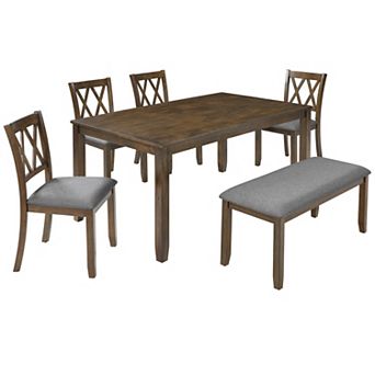 Merax 6 pc Wooden Dining Table Set