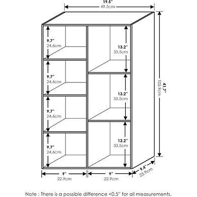 ZUQIETA 7-Cube Pink & White Bookshelf - Modern Storage Bookcase for Bedroom & Home Office