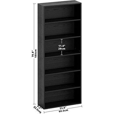 ZUQIETA 70” Tall 6-Tier Bookshelf - Floor Standing Display Case for Home Office & Living Room