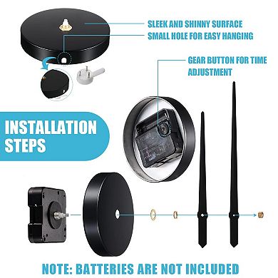 DIY Wall Clock with 5" Black Frames, Modern Family Quote Stickers for Home Decor