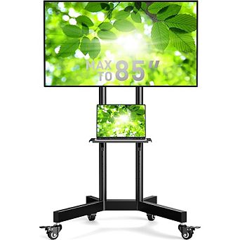 ZUQIETA Industrial Rolling TV Cart - All-Metal for 32-85” Screens up to 132 lbs
