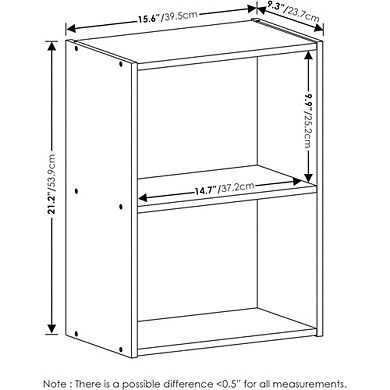 ZUQIETA Classic 2-Tier Bookcase - Versatile Storage Shelf in Clean White Finish