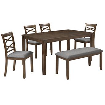 Merax 6 pc Wooden Dining Table Set