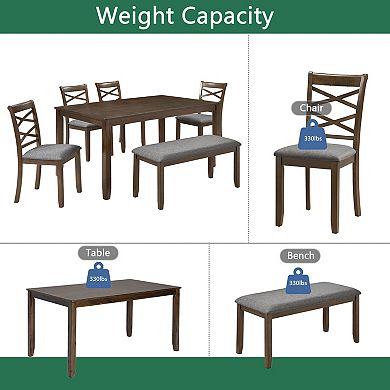 Merax 6-Piece Wooden Dining Table Set