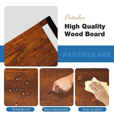 5-Tier Rustic Brown Bookshelf for Home/Office: Space-Saving, Durable, Easy Assembly