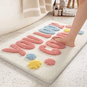 Luxury Soft Bath Mat: Non-Slip, Machine Washable, Water Absorbent, Cute Design, Perfect for Home Dec