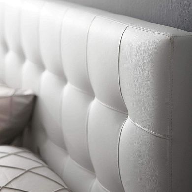 White Tufted Faux Leather Queen Headboard: Stylish, Durable, and Comfortable