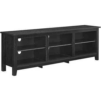 ZUQIETA Classic TV Stand - 6-Cubby Media Console for TVs up to 80", Black