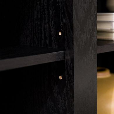 ZUQIETA Classic TV Stand - 6-Cubby Media Console for TVs up to 80", Black