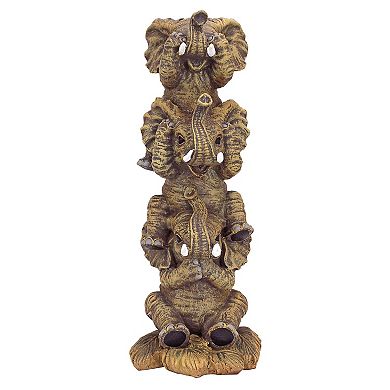 Hand-Cast Elephant Statues: See No Evil, Hear No Evil, Speak No Evil - Good Luck Decor
