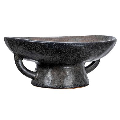 Bohemian Stoneware Serving Bowl with Reactive Glaze: Food, Dishwasher, Microwave Safe