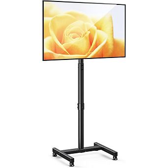 ZUQIETA 8-Level TV Floor Stand - Precision Height Adjustable for 13-43” TVs, Max 44 lbs