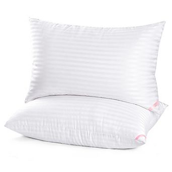 2 Pack Queen Size Super Soft Microfiber Filled Bed Pillows: 20x30 in for Side Sleepers