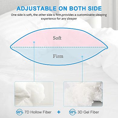2 Pack Queen Size Super Soft Microfiber Filled Bed Pillows: 20x30 Inches for Side Sleepers