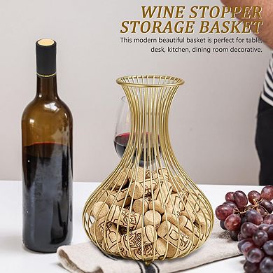 Golden Cork Holder: Rustic Metal Decor for Home Bar, Kitchen, Living Room