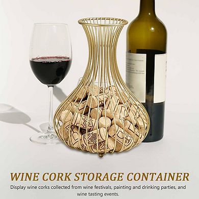 Golden Cork Holder: Rustic Metal Decor for Home Bar, Kitchen, Living Room