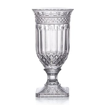 Lead-Free Glass Vase 13" Tall with Ripple Pattern for Home Decor, Wedding, Parties