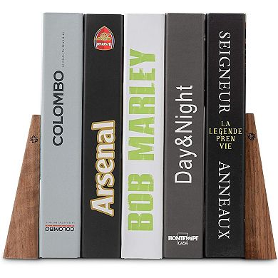 Handmade Walnut Wood Bookends with Metal Base: Sturdy, Stylish and Space-Efficient for Any Bookshelf